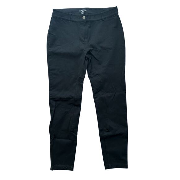 Eileen Fisher Black Pants Small Equestrian Breeches Stretch Knit Ankle Zip (15) - Picture 1 of 12